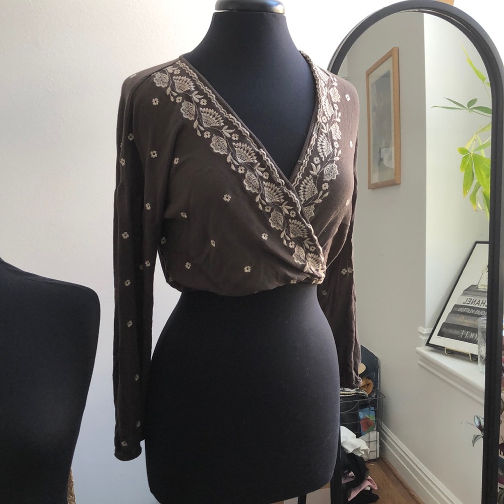 Chloe and Katie Embroidered Crop Top
